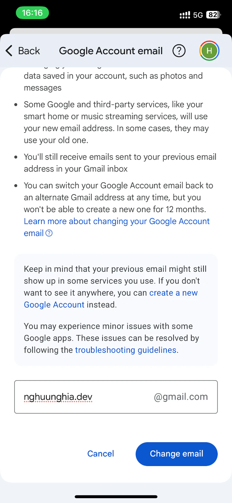 Step 6: Enter Your New Email Address